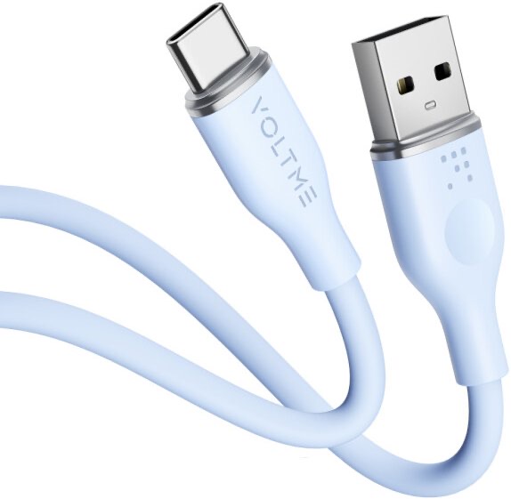 Voltme Powerlink Moss Liquid Silicon Cable Usb A To Type C 3A / 1M (60W) Blue