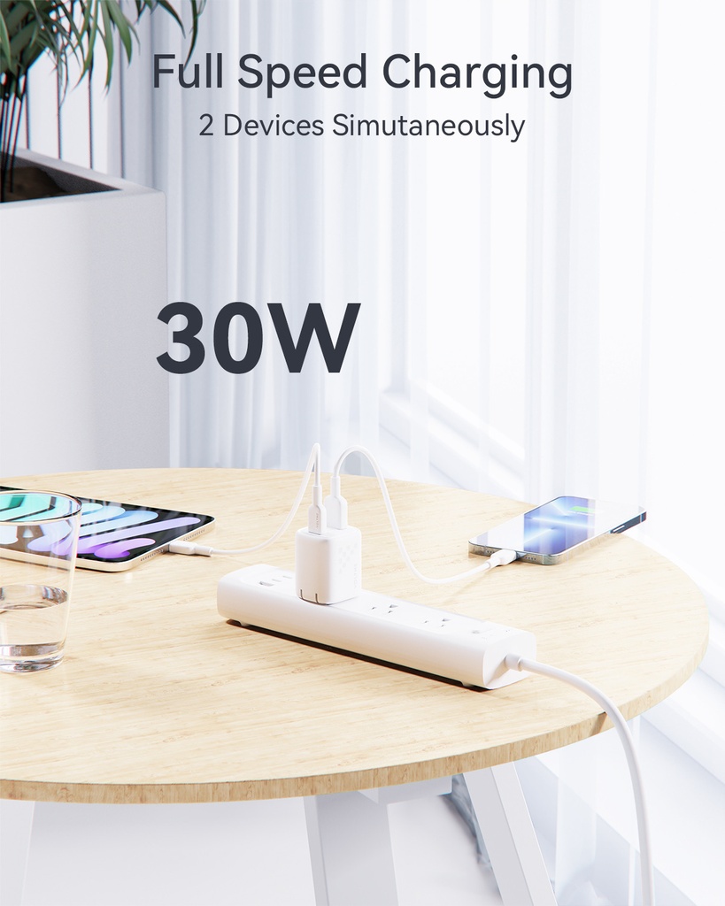 Voltme Revo 30 Duo Ca Wall Charger (30W) White
