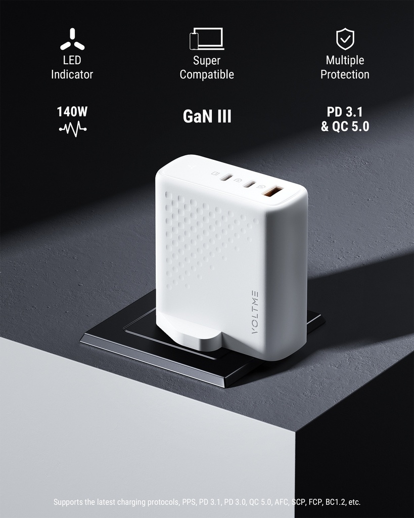 Voltme Revo 140 Wall Charger (140W) White 