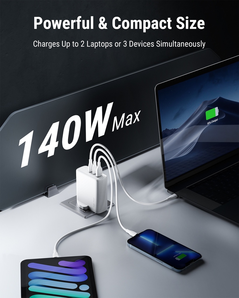 Voltme Revo 140 Wall Charger (140W) White 