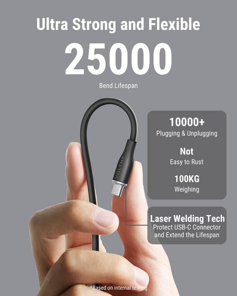 Voltme Powerlink Moss Liquid Silicon Cable Usb A To Type C 3A / 1M (60W) Black