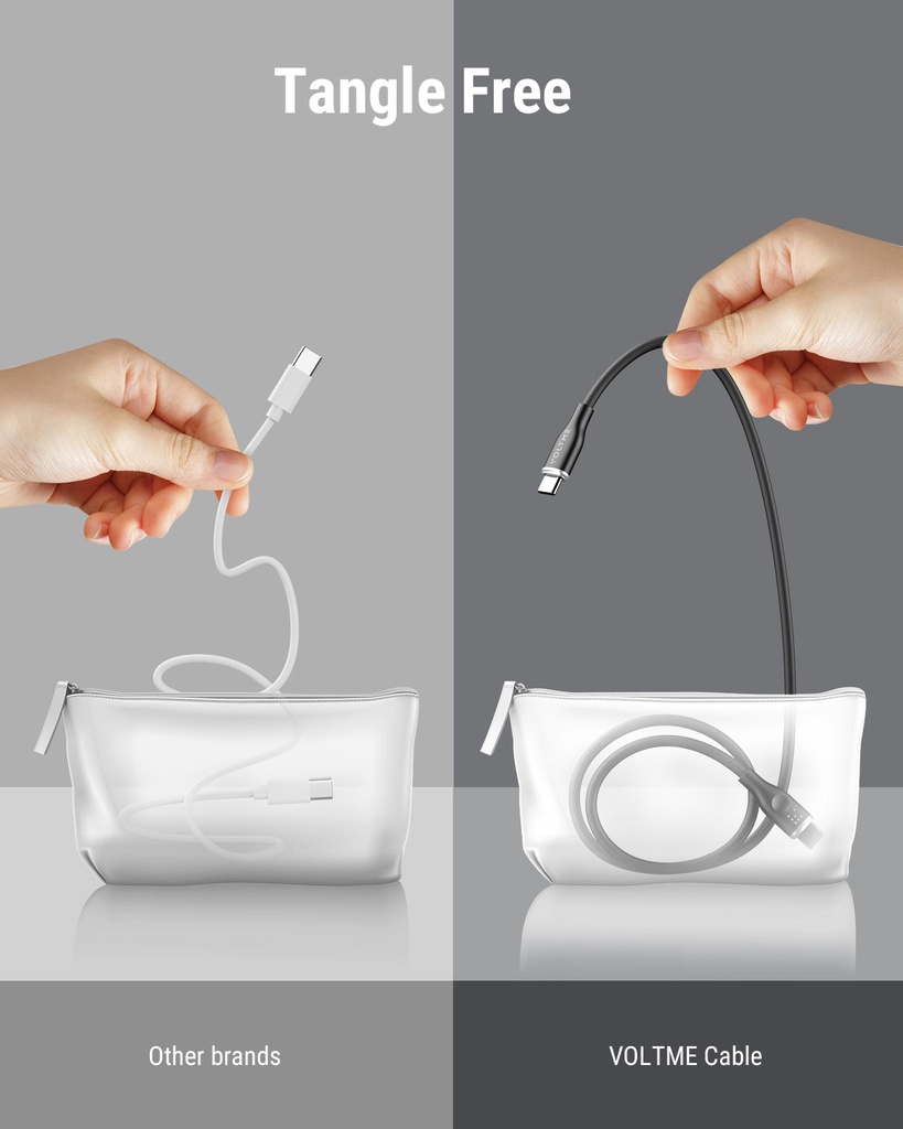 Voltme Powelink Moss Liquid Silicon Cable Type C To Type C 3A / 1M (60W) Black