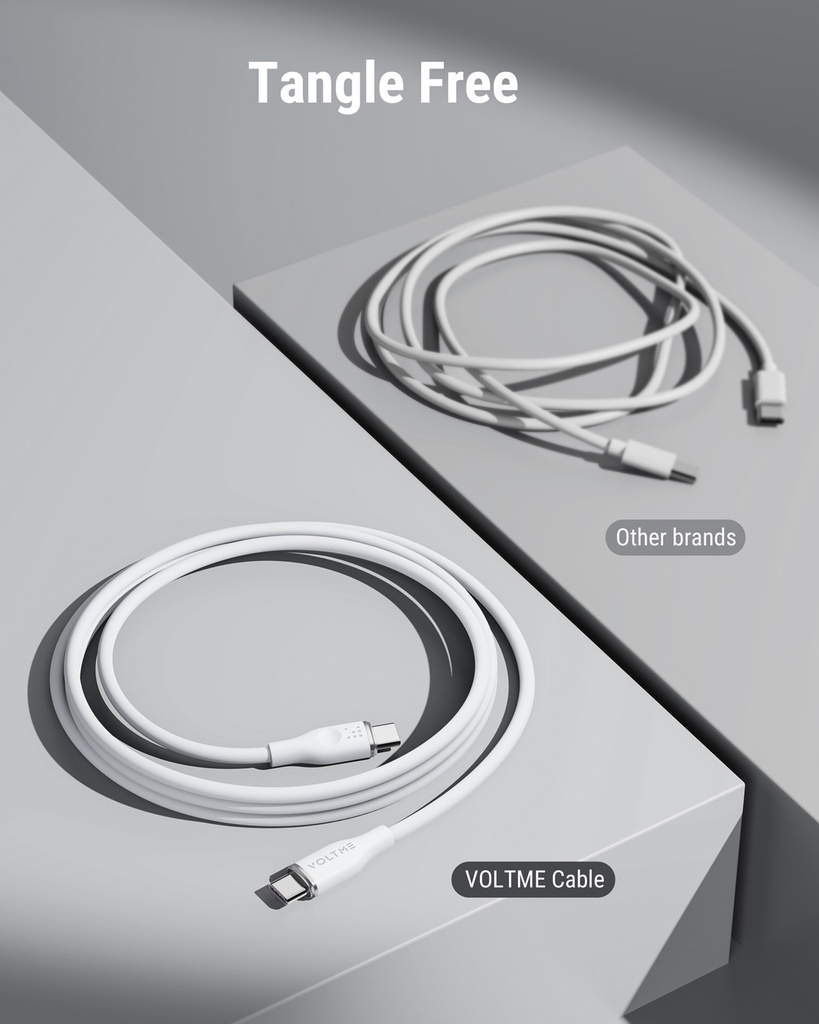 Voltme Powerlink Moss Liquid Silicon Cable Type C To Type C 5A / 1M (100W) Emarker White
