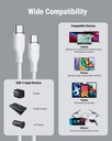 Voltme Powerlink Moss Liquid Silicon Cable Type C To Type C 5A / 1M (100W) Emarker White