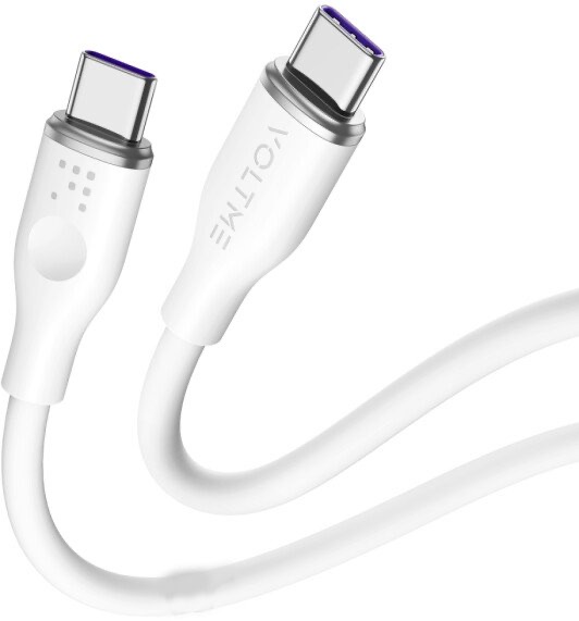 Voltme Powerlink Moss Liquid Silicon Cable Type C To Type C 5A / 1M (100W) Emarker White