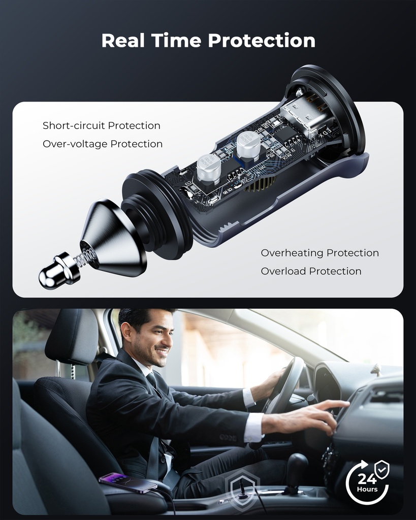 Voltme Cazo 30 Cc Car Charger (30W) Metallic Blue