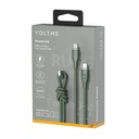 Voltme Powerlink Rugg Double Nylon Cable Type C to Type C 3A / 1M (60W) GREEN 