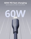 Voltme Powerlink Rugg Double Nylon Cable Usb A To Lightning 3A / 1.2M Zinc-Alloy Connector Blue