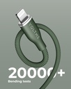 Voltme Powerlink Rugg Double Nylon Cable USB A to Lightning 3A / 1.2M Zinc-Alloy Connector GREEN 