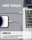 Voltme Powerlink Rugg Double Nylon Cable Usb A To Lightning 3A / 1.2M Zinc-Alloy Connector Gray