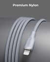 Voltme Powerlink Rugg Double Nylon Cable Usb A To Lightning 3A / 1.2M Zinc-Alloy Connector Gray