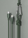 Voltme Powerlink Rugg Double Nylon Cable Type C to Lightning 3A / 1.2M Zinc-Alloy Connector GREEN 