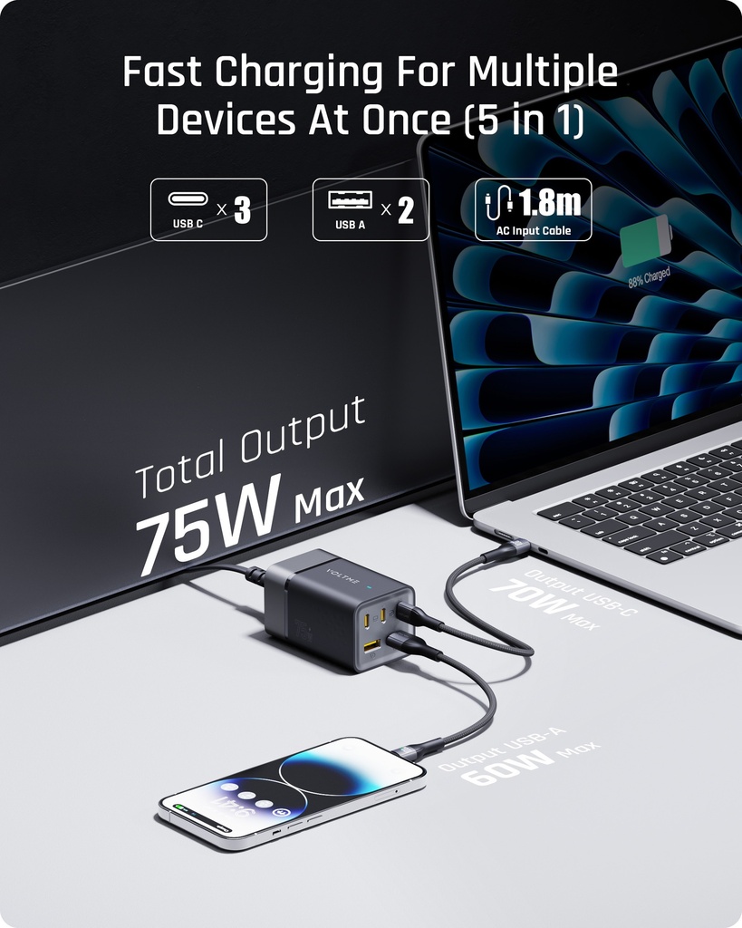 Voltme Vito 75W Powerstrip Uk (Dc)