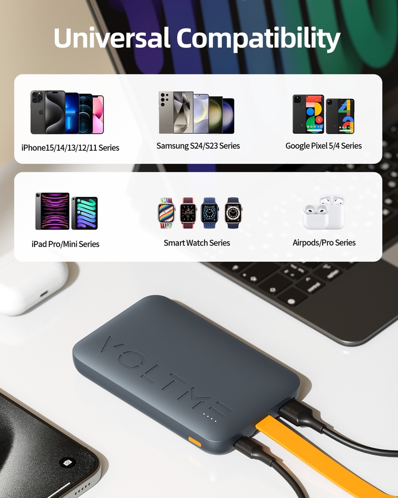Voltme Hypercore Sling Power Bank 10000Mah 22.5W Built-In Cable