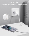 Voltme Powerlink Edc Series Cable Type C To Type C 3.0M 3A 60W White