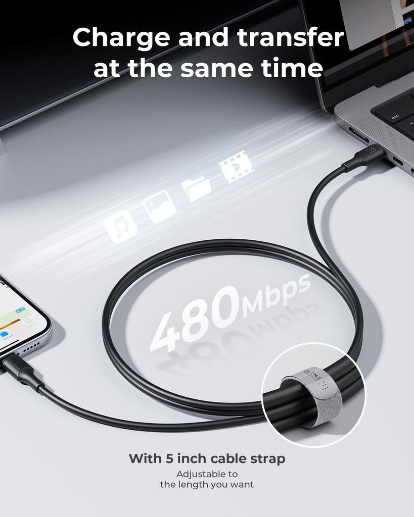 Voltme Powerlink Edc Series Cable Type C To Lightning 3.0M 3A 30W Black