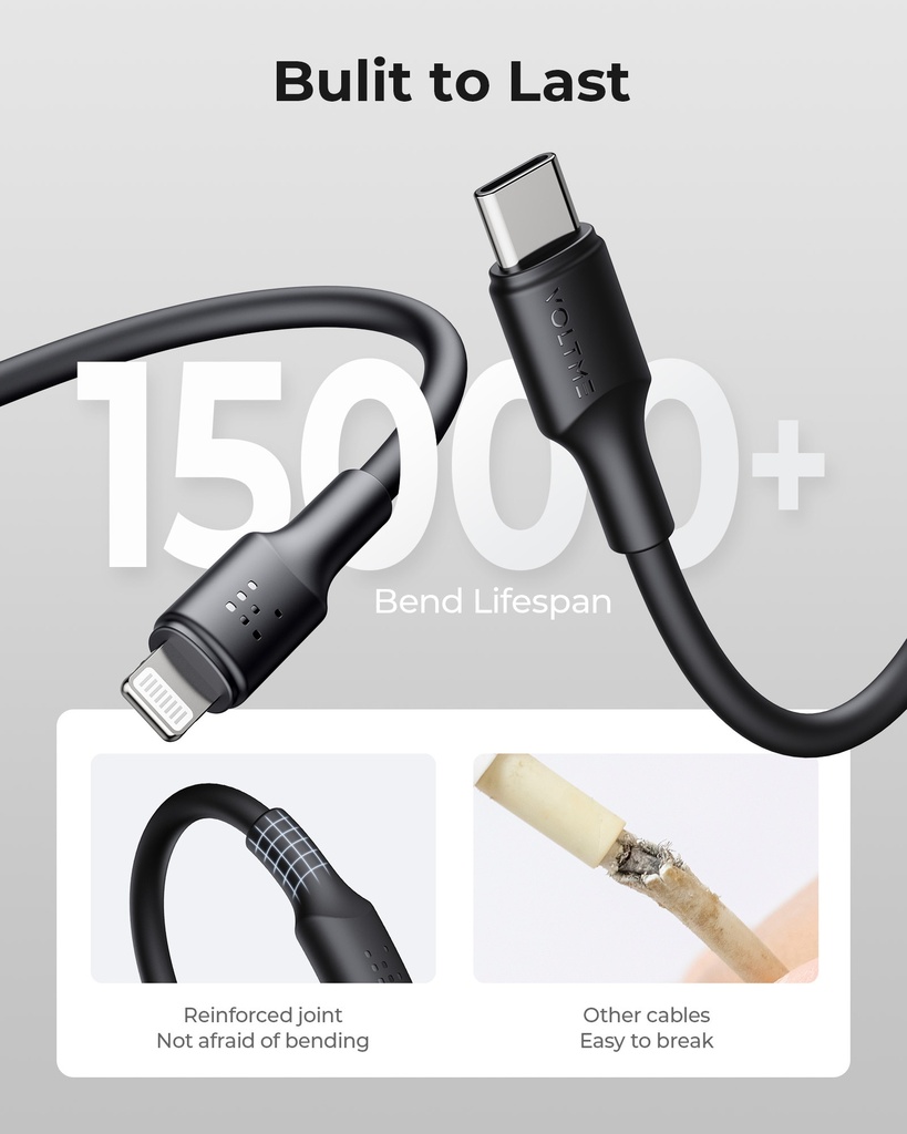 Voltme Powerlink Edc Series Cable Type C To Lightning 3.0M 3A 30W Black