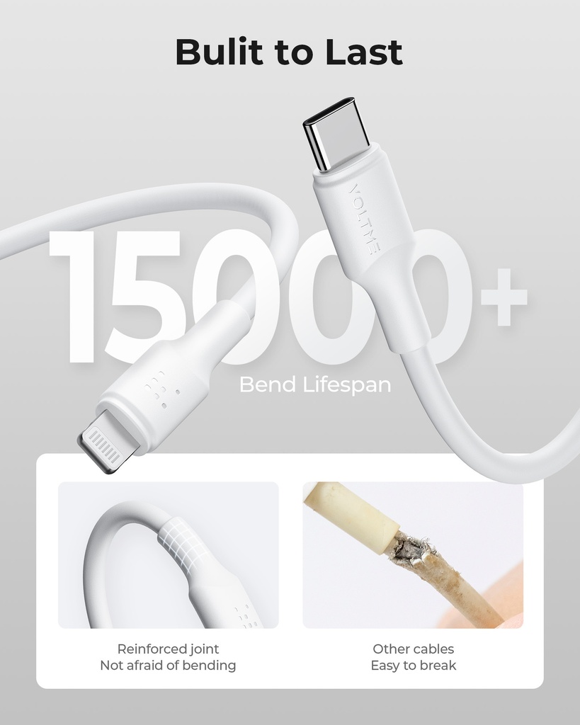 Voltme Powerlink Edc Series Cable Type C To Lightning 3.0M 3A 30W White