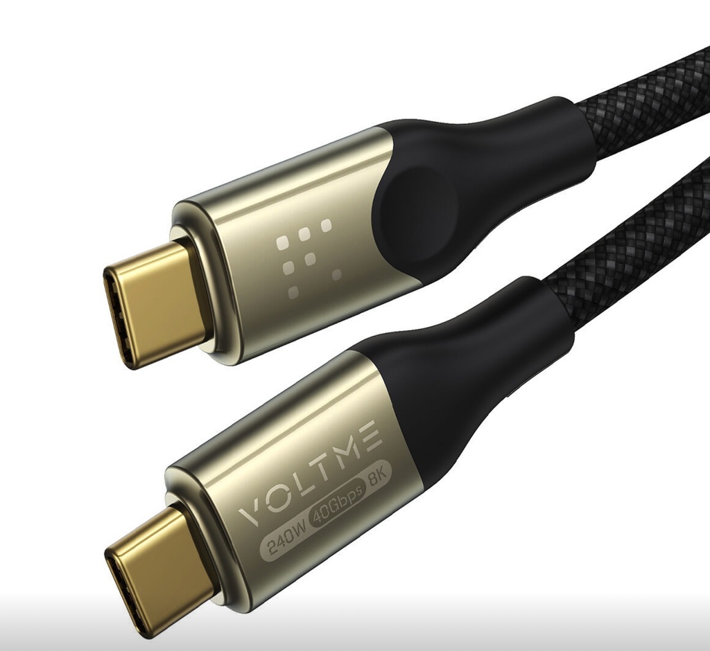 Voltme Powerlink Utron Series Cable 240W + 80Gbps High Speed Data Transfer + 8K/60Hz  Ctc 2.0M Usb4.0 Black