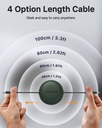 Voltme Powerlink YoYo Cable 3A 1.0M Retractable (Dual-Way Retractable Cable) Type C to Type C 60W England GREEN 