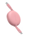 Voltme Powerlink Yoyo Cable 3A 1.0M Retractable (Dual-Way Retractable Cable) Type C To Type C 60W Pink
