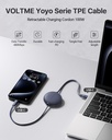 Voltme Powerlink Yoyo Cable 5A 1.0M Retractable (Dual-Way Retractable Cable) Type C To Type C 100W Navy Blue