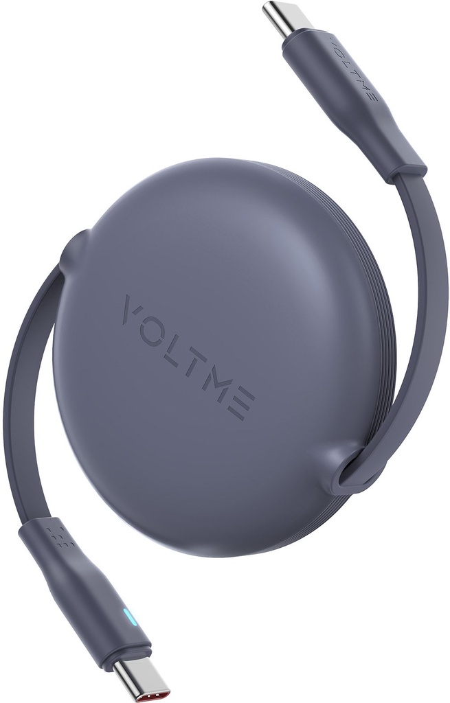 Voltme Powerlink Yoyo Cable 5A 1.0M Retractable (Dual-Way Retractable Cable) Type C To Type C 100W Navy Blue