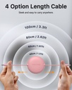 Voltme Powerlink Yoyo Cable 5A 1.0M Retractable (Dual-Way Retractable Cable) Type C To Type C 100W Pink