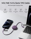 Voltme Powerlink Yoyo Cable 5A 1.0M Retractable (Dual-Way Retractable Cable) Type C To Type C 100W Purple