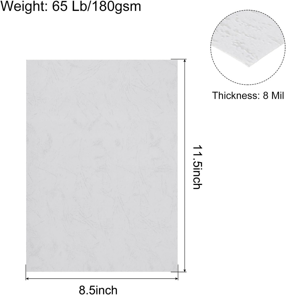Cover Binding 180G Leather Grain   Paper  A4 White-ST09-18016