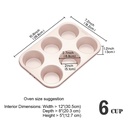 Standard Muffin Pan Non-Stick 6Cavs