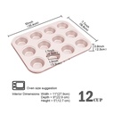 Mini Muffin Pan Non-Stick 12Cavs