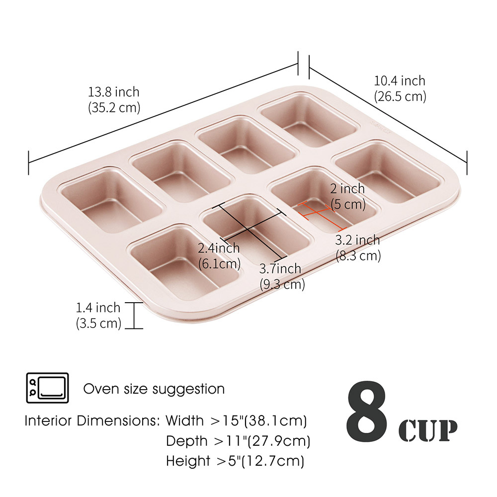 Petite Loaf &Brownie Pan Non-Stick 8Cavs