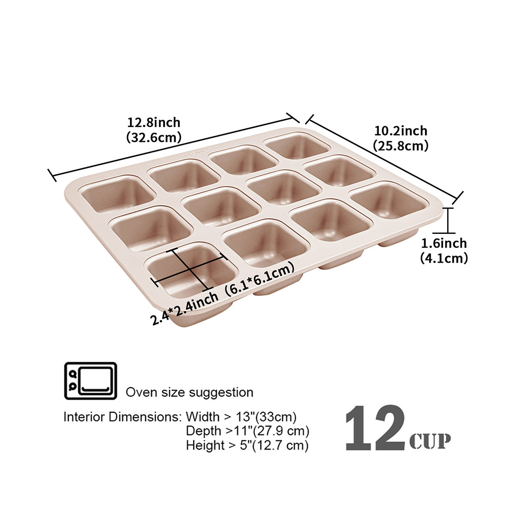 Brownie Pan Non-Stick 12Cavs