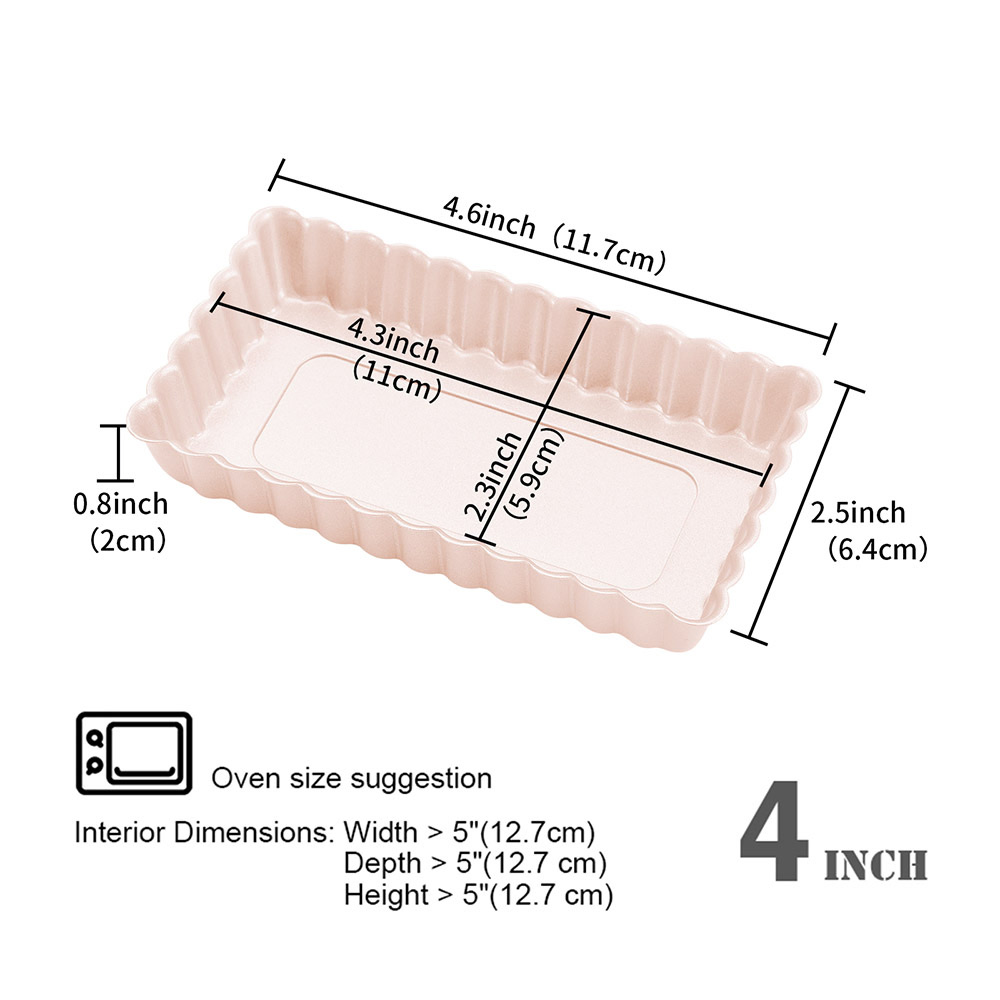 Rectangular Tart Pan Non-Stick 4Pcs