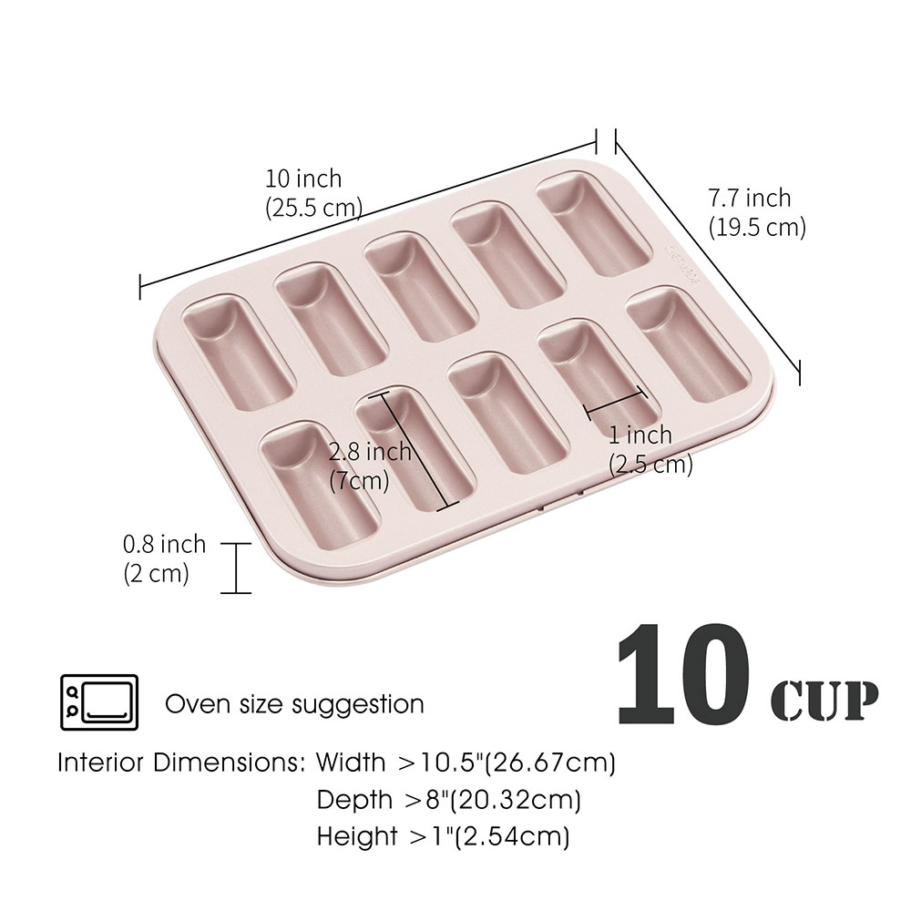 Financier Cake Mould Non-Stick 10Cavs