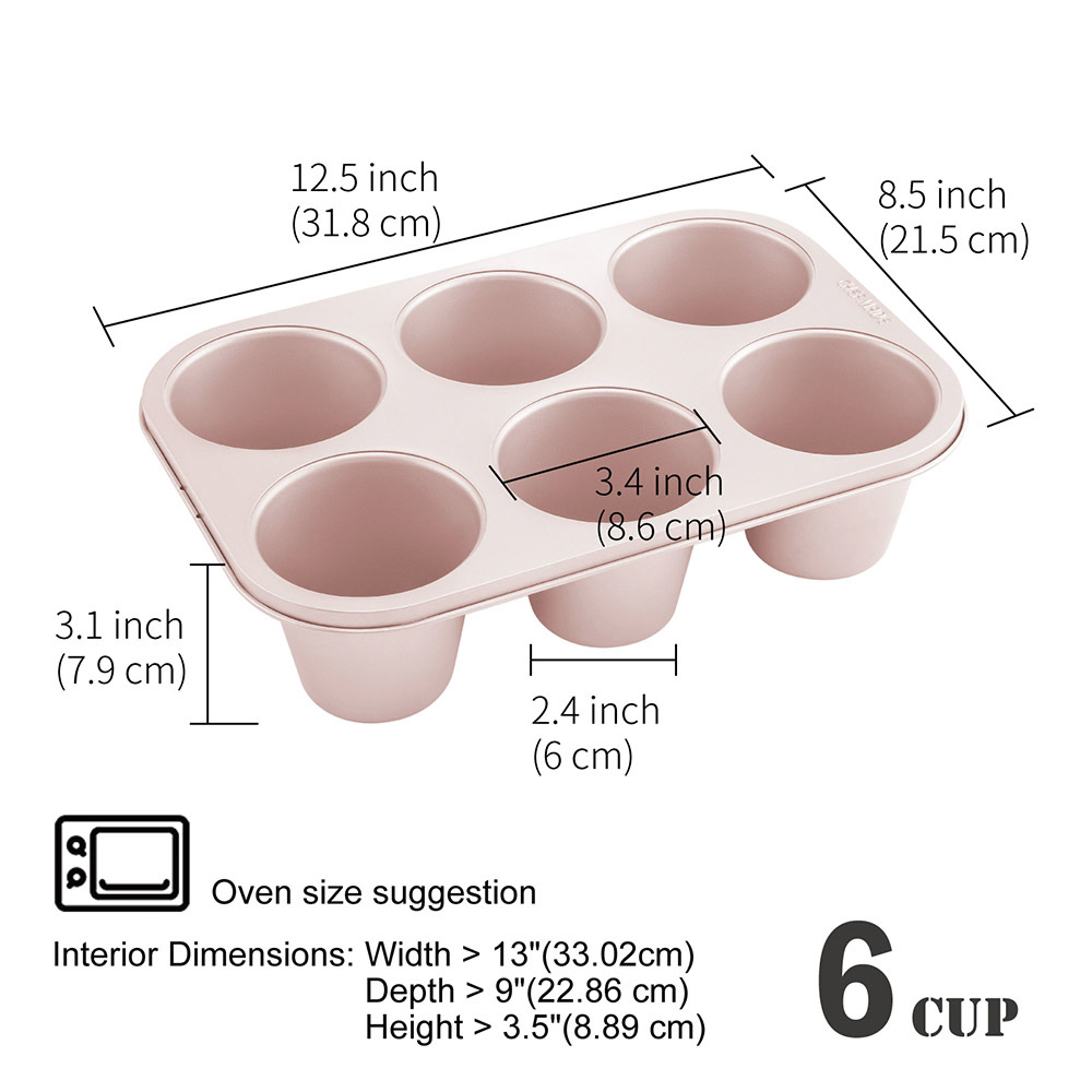 Jumbo Muffin Pan Non-Stick 6Cavs