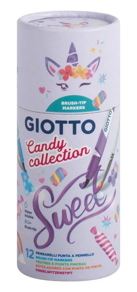 Felt-tip Marker Tube 12 pcs Giotto Turbo Soft Brush