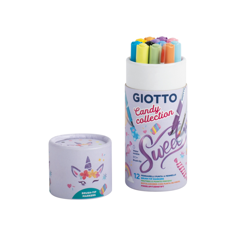 Felt-tip Marker Tube 12 pcs Giotto Turbo Soft Brush