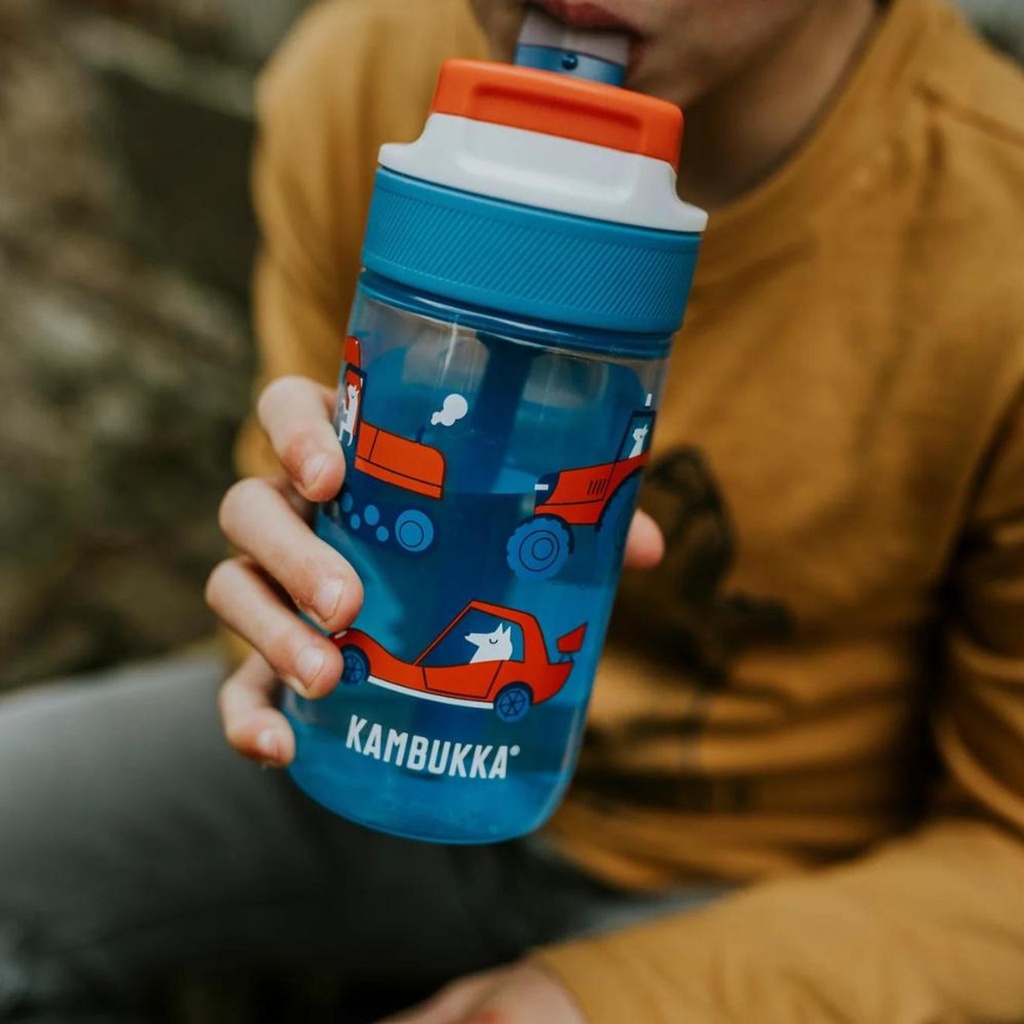 Water Bottle With Straw Lid 400 Ml / 14Oz  Bpa Free Road Dogs   -  Kambukka Lagoon