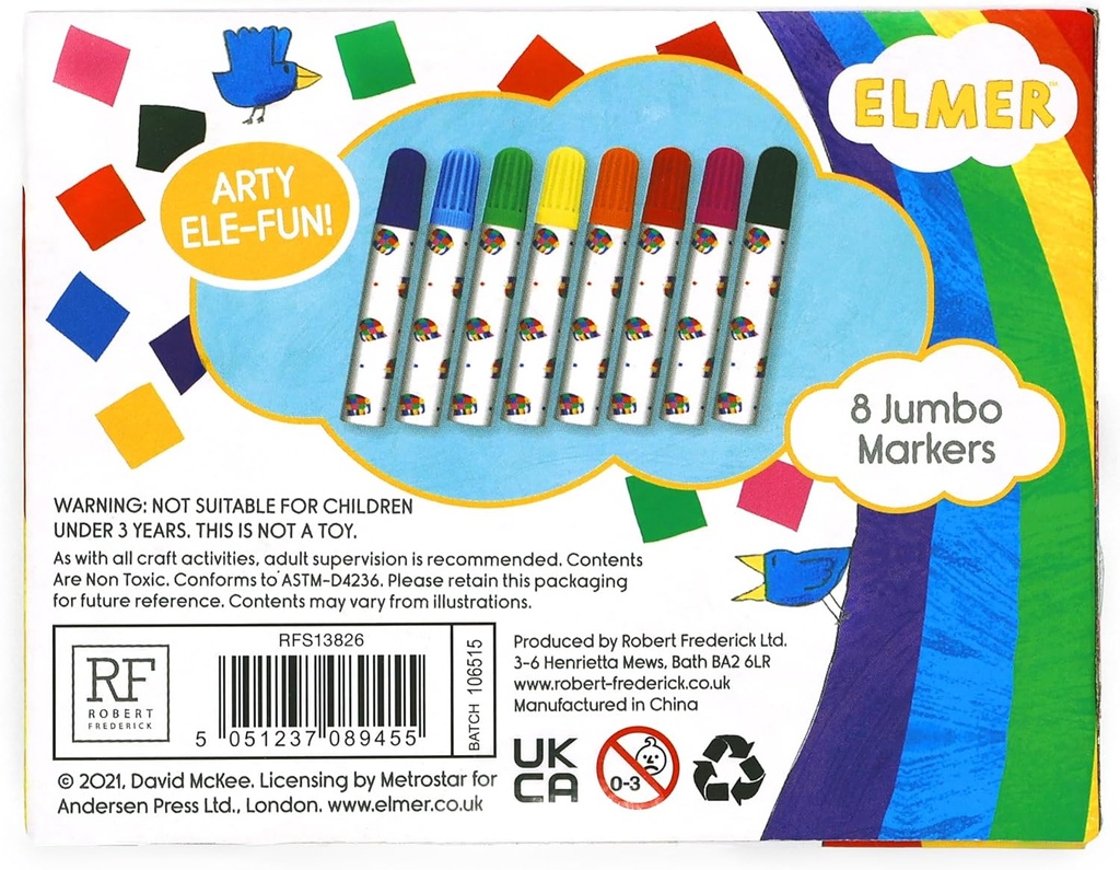 8 Jumbo Markers - Elmer