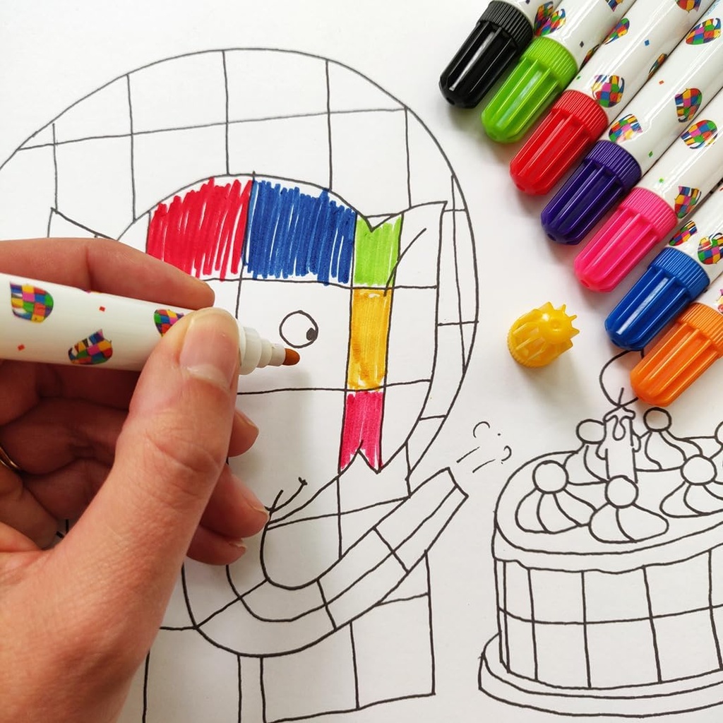8 Jumbo Markers - Elmer
