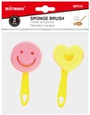 Sponge Brush Set of 2pcs - Car+Butterfly////Smiley+Heart