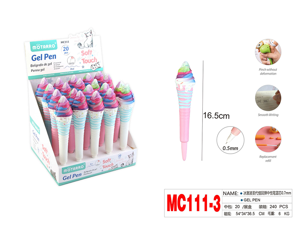 Fancy Pen Gel Cap Off 0.7 mm Blue    Ice Cream  