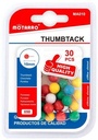 Pin Push  30 Pieces Rounded    Assorted