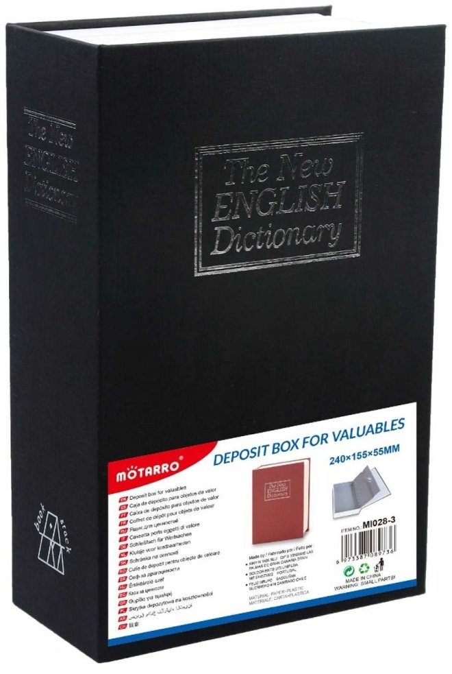 Cash box Dictionary Book Shape   W240xL155xH55mm Black