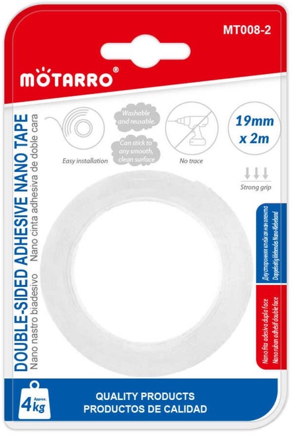 Tape Adhesive Double-Sided  Nano 19mm   X   2m   Transparent