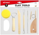 Pottery Tools Kit for Clay and  Sculpting 8 pcs