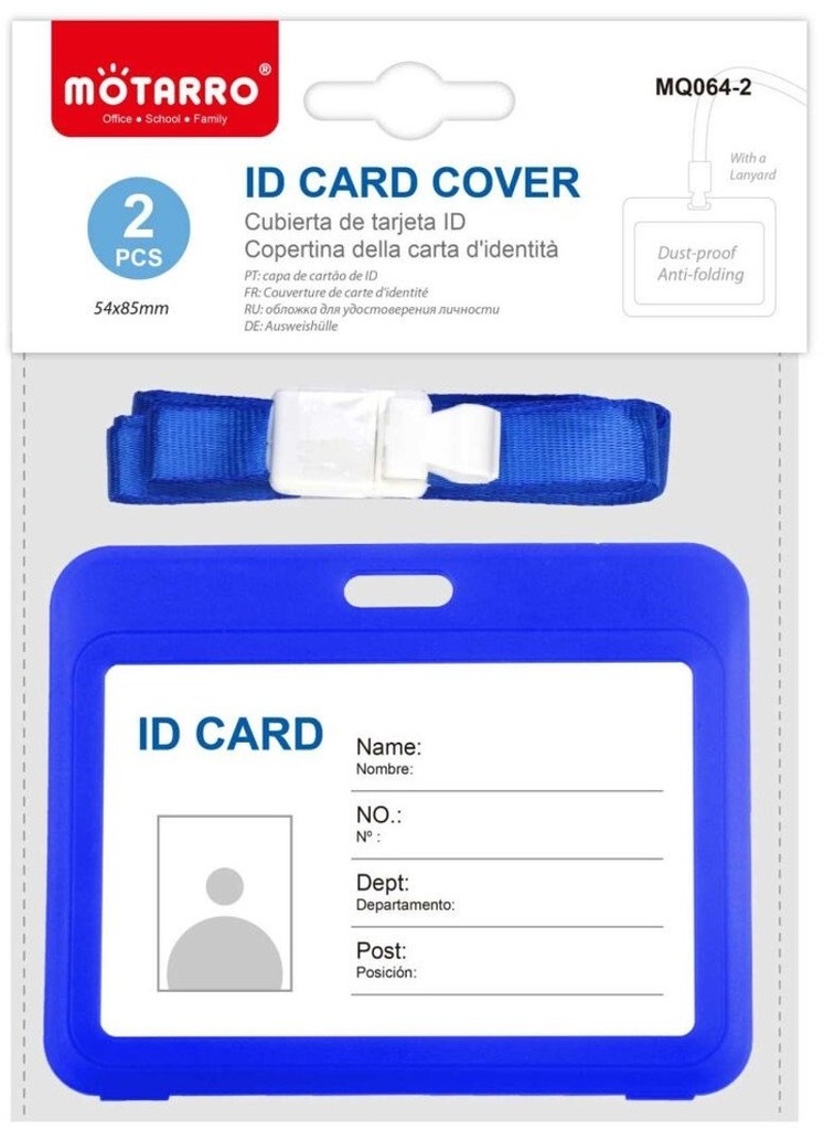 Holder ID Card with Lanyards Horizontal 85x54mm Blue