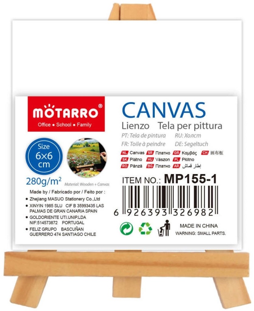Canvas Mini 280 Gsm 6X6 cm  With Woden Easel 7x10 cm